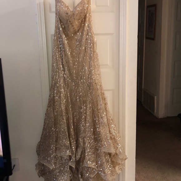 Sparkly champagne prom dress